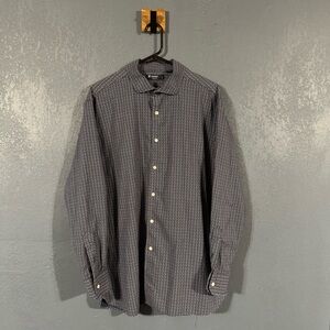 Daniel Cremieux Navy and White Patterned Shirt - Size XL